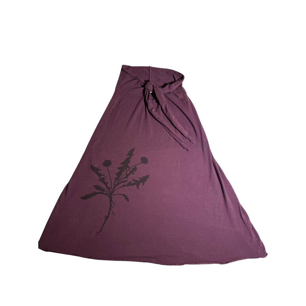 Global Girlfriend Organic Cotton Dandelion Wrap Skirt Plum Purple Small
